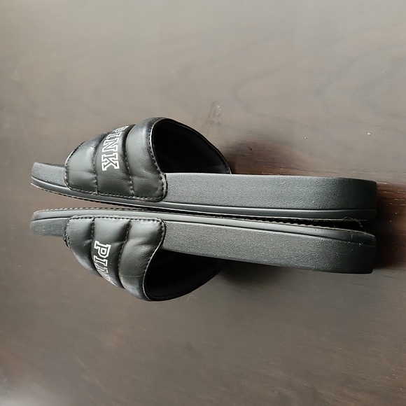 PINK by Victoria Secrets womans black slides, size M 7/8 - Picture 5 of 16